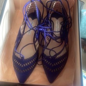 Ashley Cole lace up flats blue sz 7
